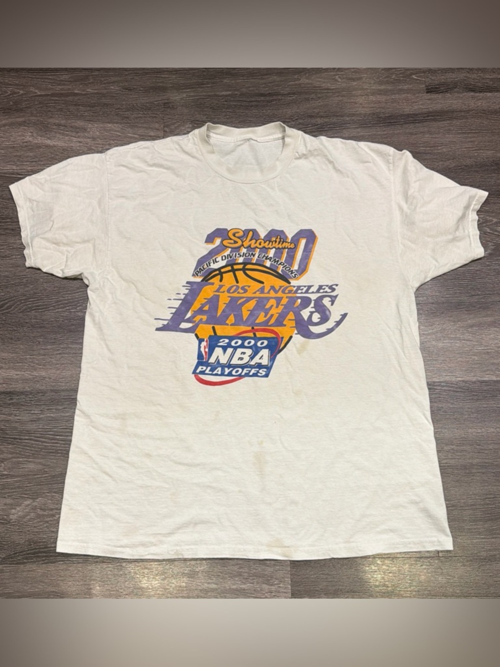 Vintage 2000 Los Angeles Lakers Shirt NBA Playoffs Showtime Kobe White Men’s 3XL